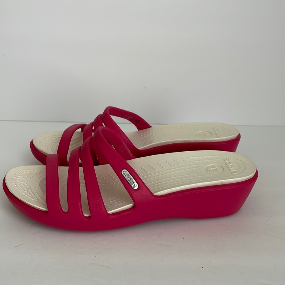 CROCS Pink and Cream Women's Sandals